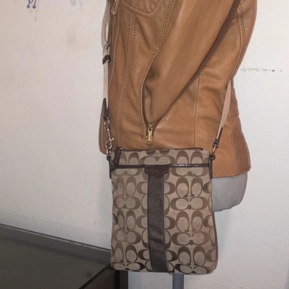 Coach Brown and Cream Crossbody Bag
